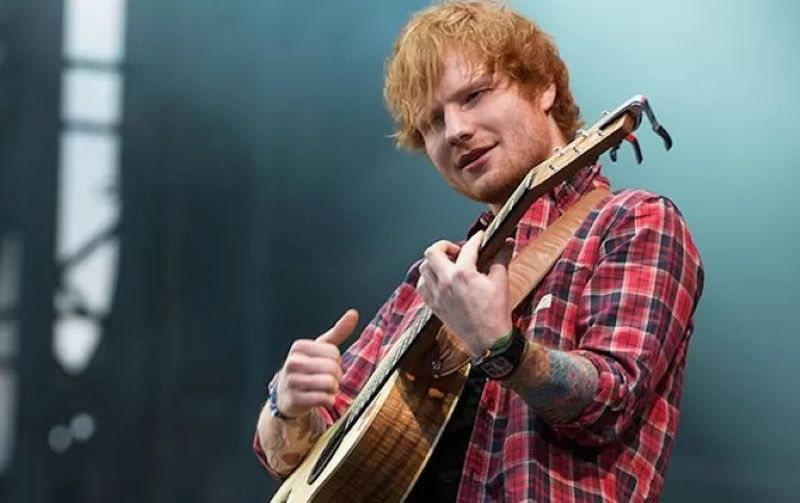 Ilustrasi musisi luar negeri Ed Sheeran.