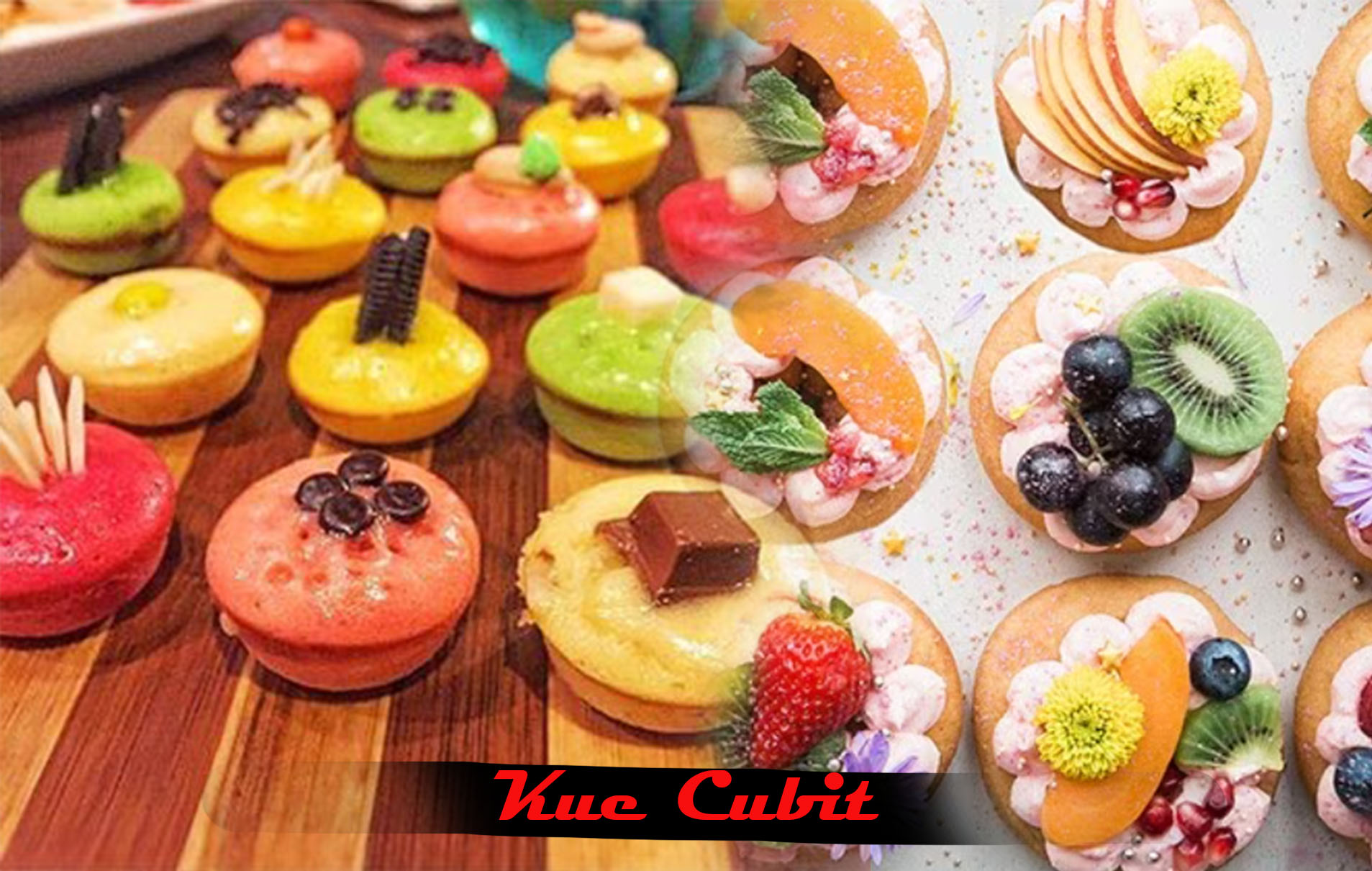 Kue cubit dengan berbagai toping.