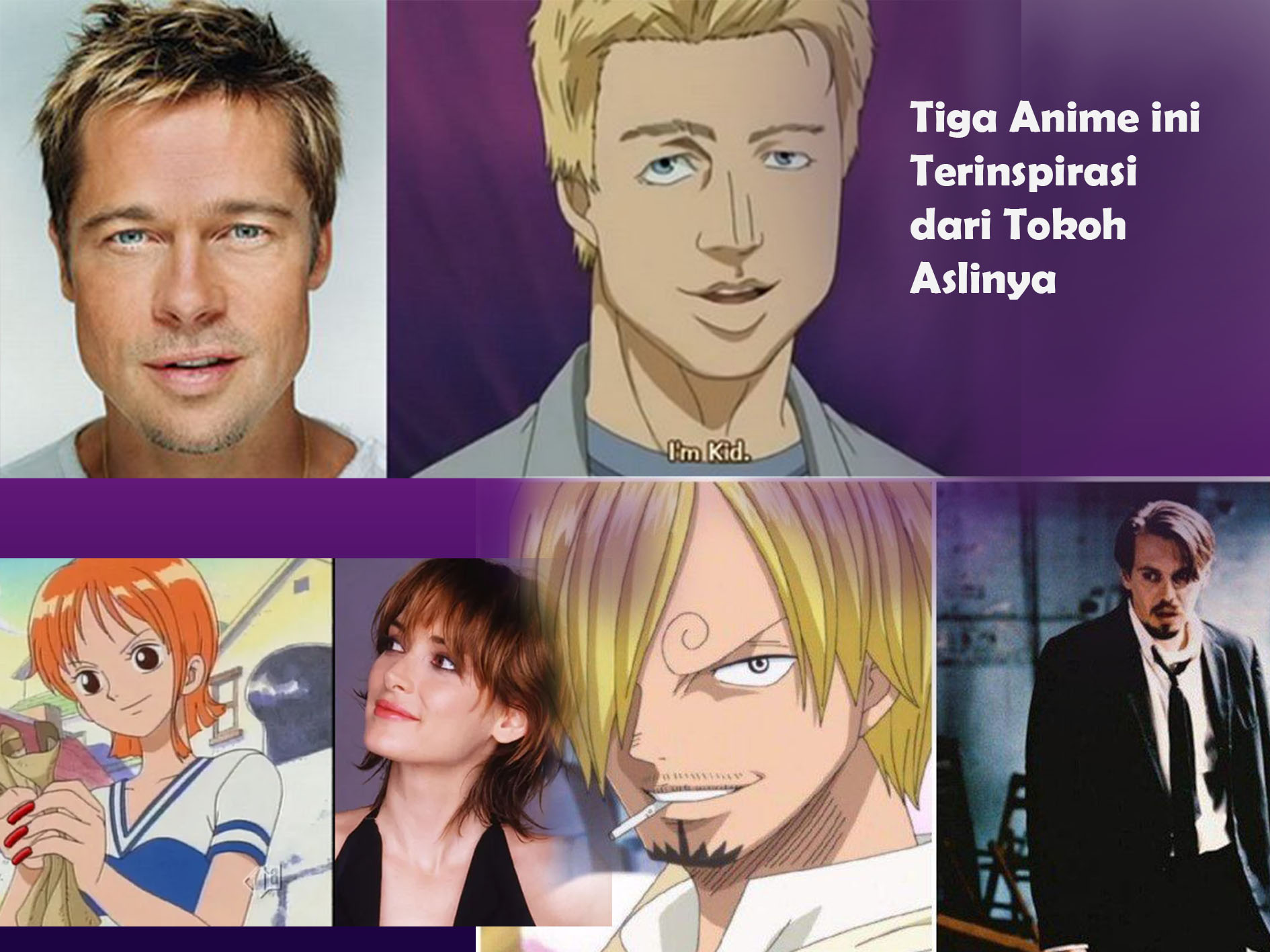 Karakter Anime ini Mirip tokoh di dunia Nyata , Apakah ada Aktor Favorite Mu ?