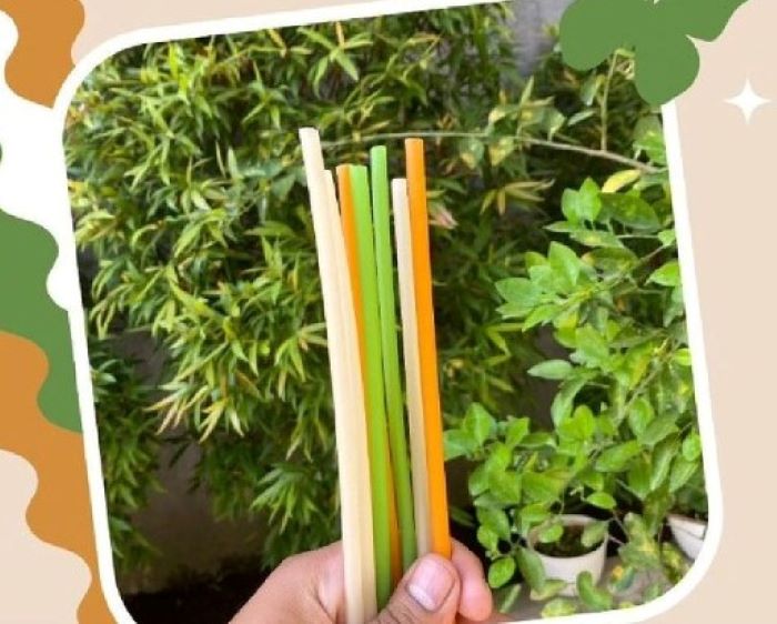 Caption picture : Bentuk dari sedotan Straw Bite yang dapat dikonsumsi