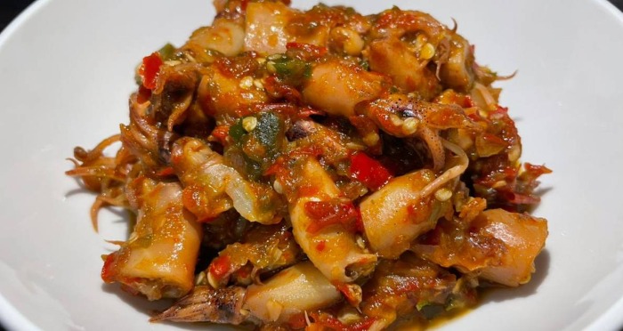 Cumi chili padi super empuk yang pedasnya nampol.