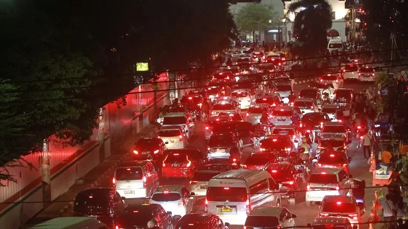 Ilustrasi padatnya arus lalu lintas mudik lebaran.