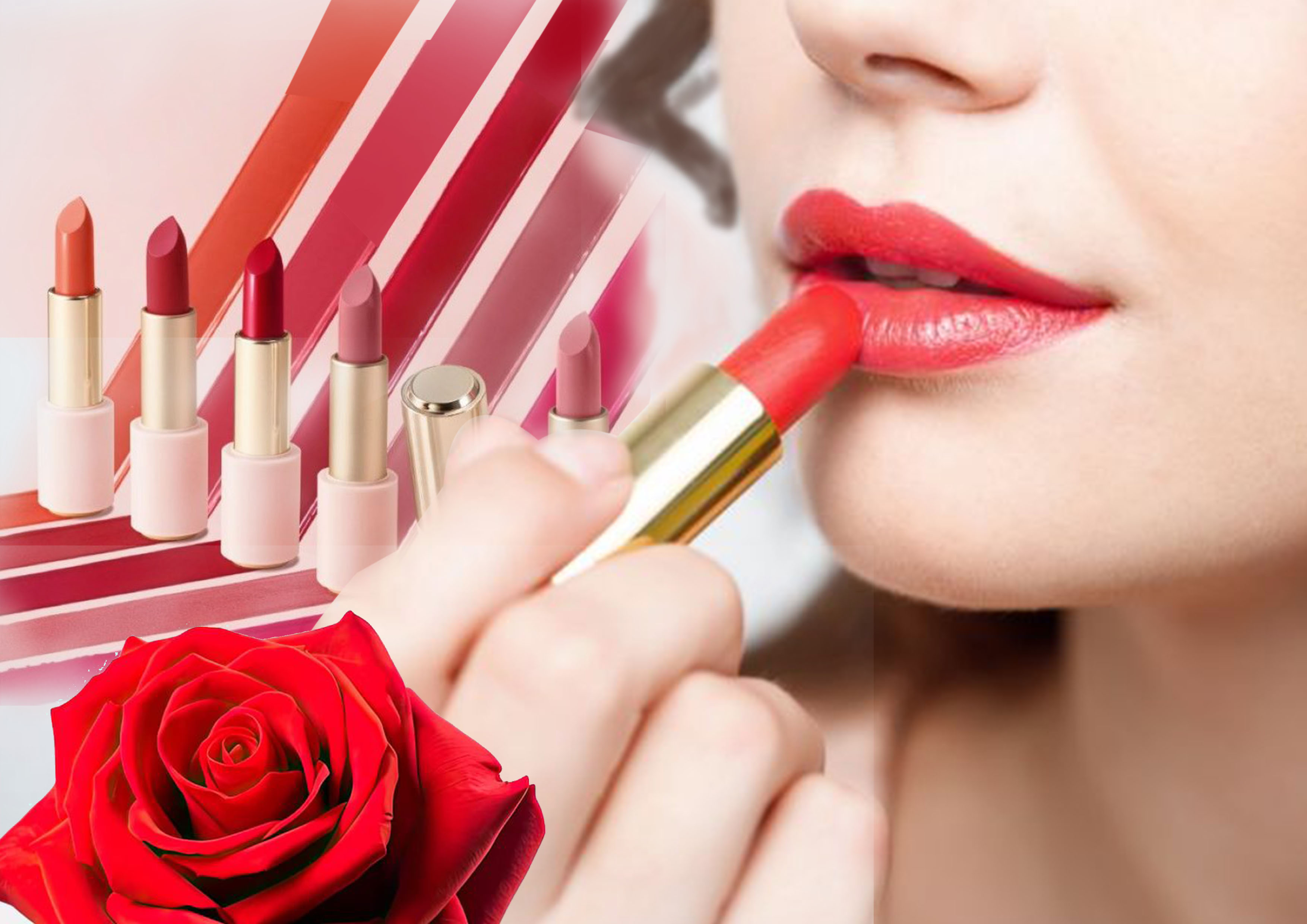 Ilustrasi lipstik waterproof dan ttransferproof dengan berbagai shade warna, bisa jadi referensi kamu berbelanja lipstik.