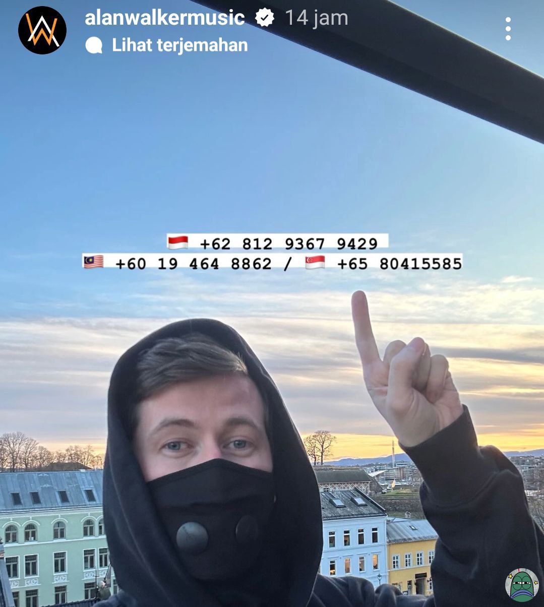 screenshot ig story alan walker