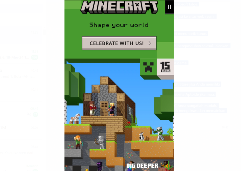 Permainan Minecraft.