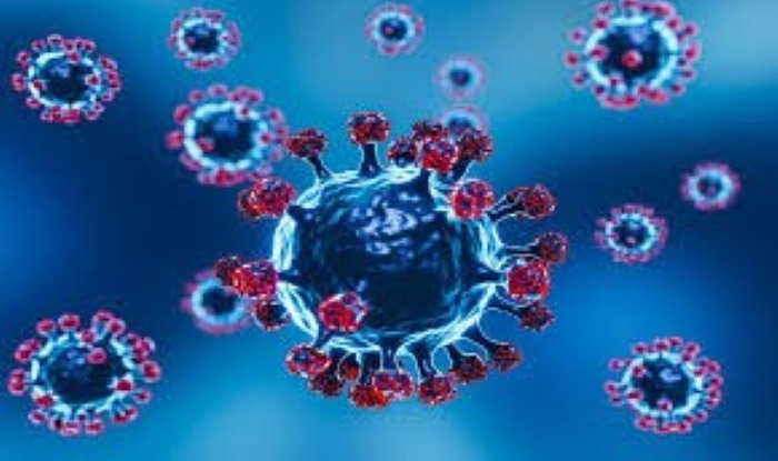 ilustrasi partikel virus Covid-19.