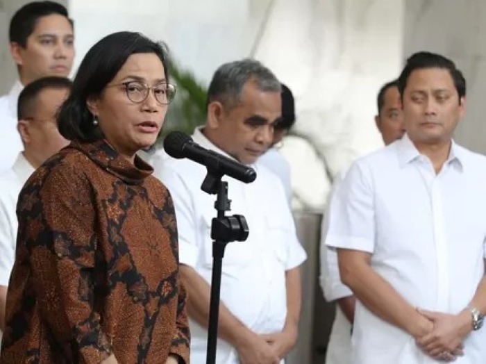 Tim Gugus Tugas Sinkronisasi Prabowo-Gibran Bertemu dengan Menteri Keuangan Sri Mulyani.(Jawa Pos)