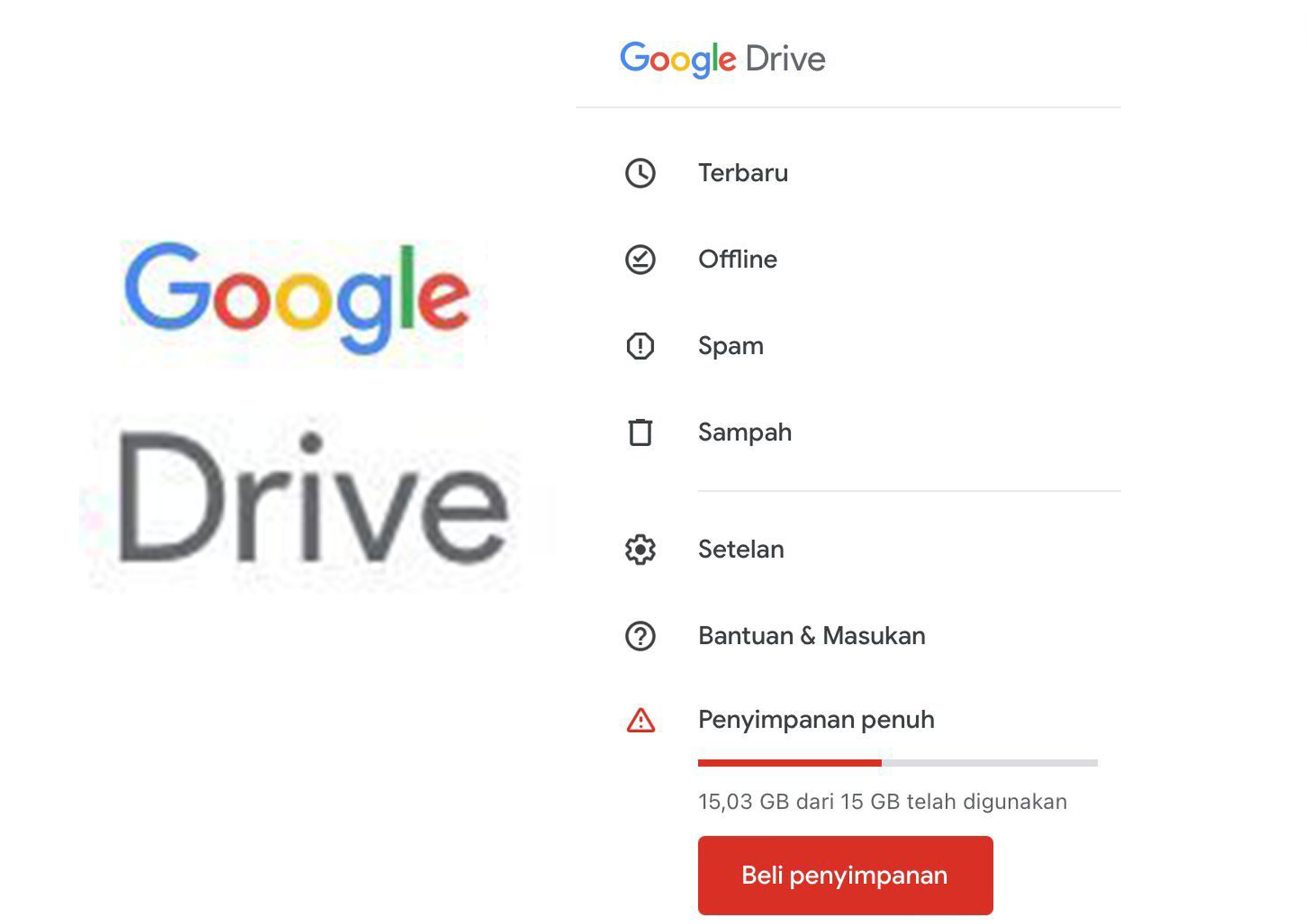 Tips agar Penyimpanan Google Drive tidak Penuh.