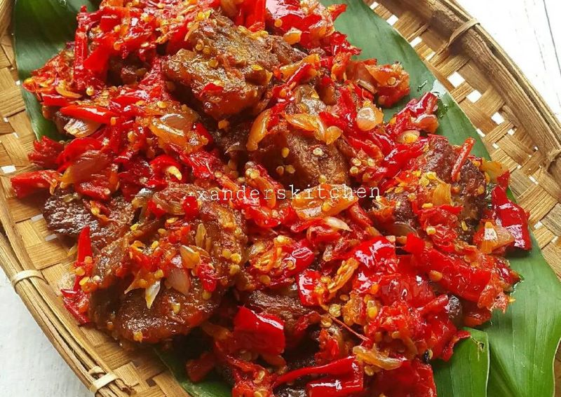 Resep dendeng balado basah.