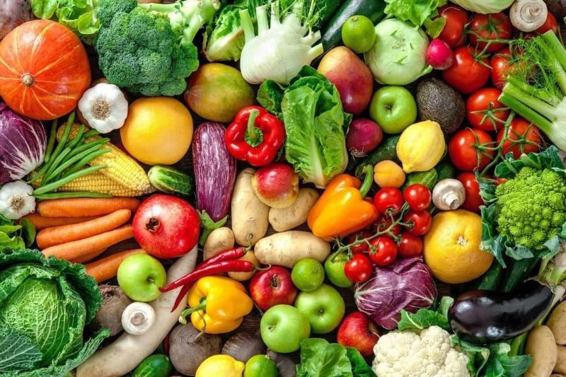 Ilustrasi buah dan sayur.