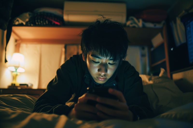 Ilustrasi kecanduan screen time.