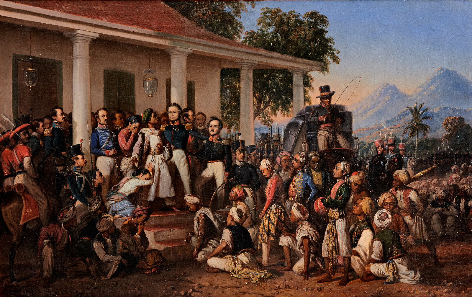 Lukisan &lsquo;Penangkapan Pangeran Diponegoro&rsquo; karya Raden Saleh.   (Wikipedia)