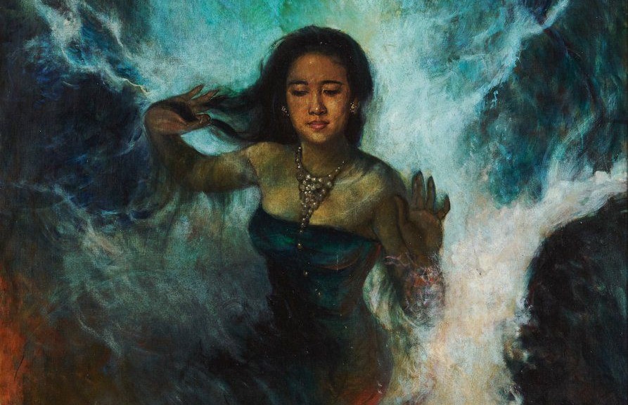 Lukisan Nyi Roro Kidul, Sang Ratu Pantai Selatan karya Basoeki Abdullah, salah satu pelukis ternama Indonesia. (foto: historia.id)