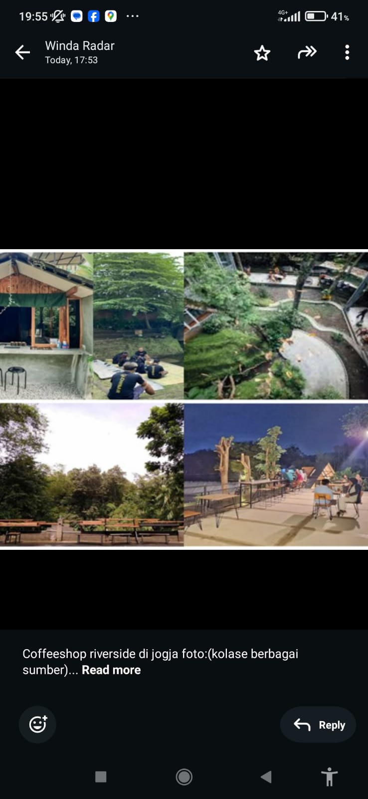 Coffeeshop riverside di Jogja.   (kolase berbagai sumber)