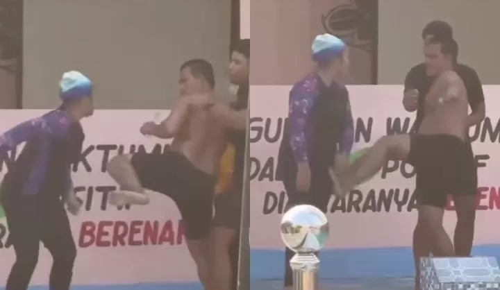 Viral di media sosial guru renang wanita ditendang alat vitalnya hingga pingsan (radarlawu.jawapos.com)