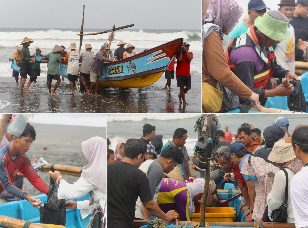 Suasana Berburu Ikan Segar di Pantai Depok Bantul Pagi Hari  (Novianti Fitri Nadilah)