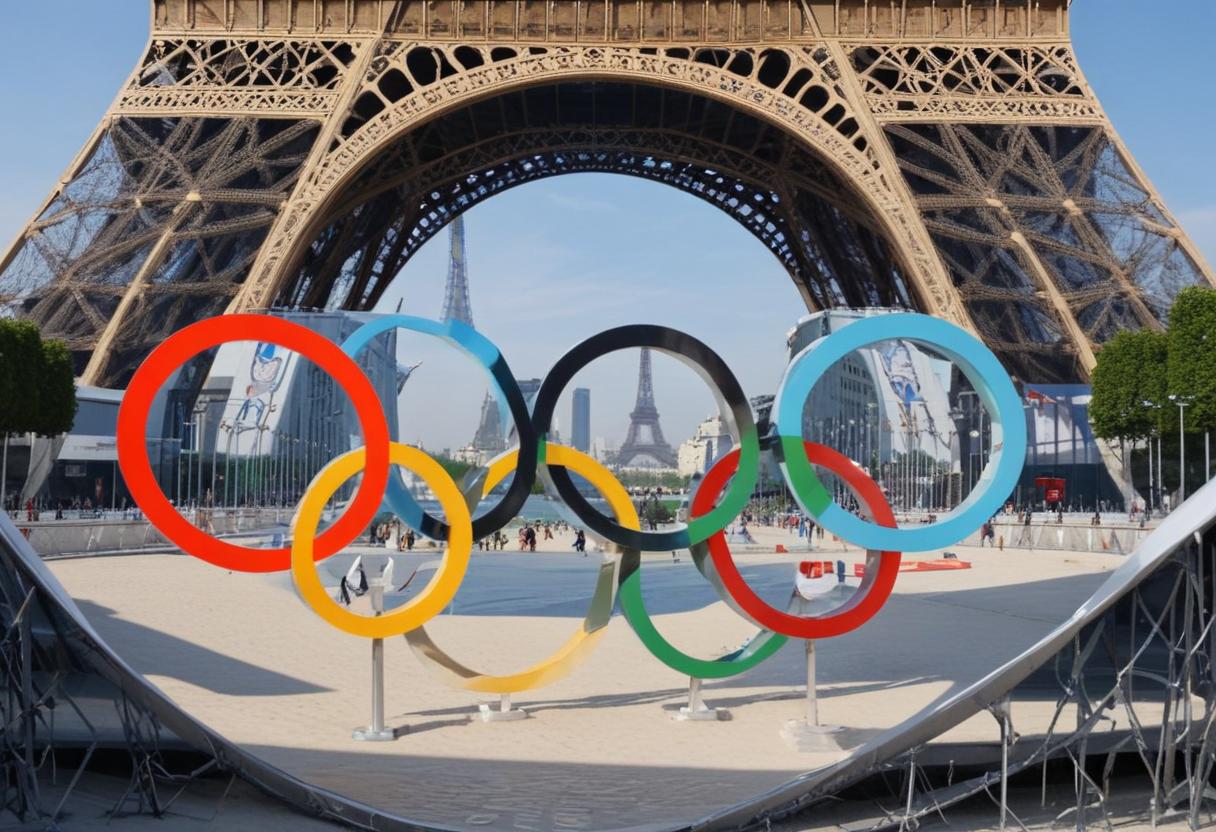 Ilustrasi Olimpiade Paris 2024.  (AI Image Generator)