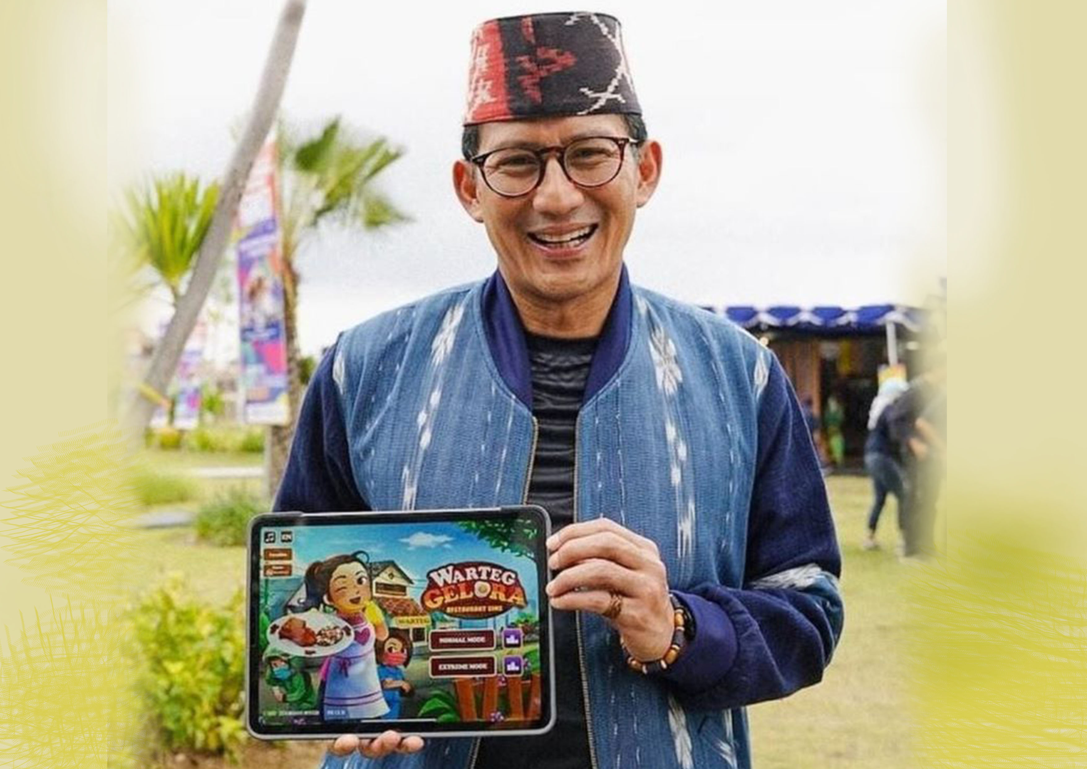 Menteri Sandiaga Uno memamerkan gim buatan anak bangsa.
