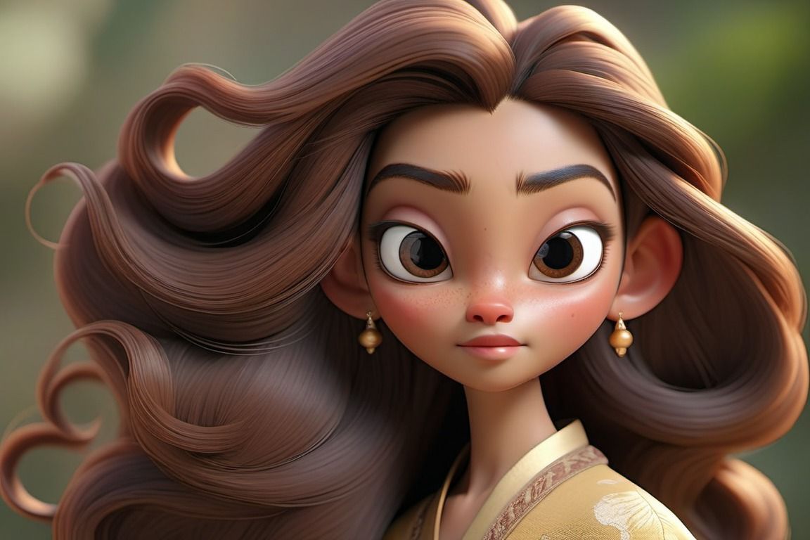 Ilustrasi dari Perempuan Dengan Rambut yang Panjang. (AI Generator)