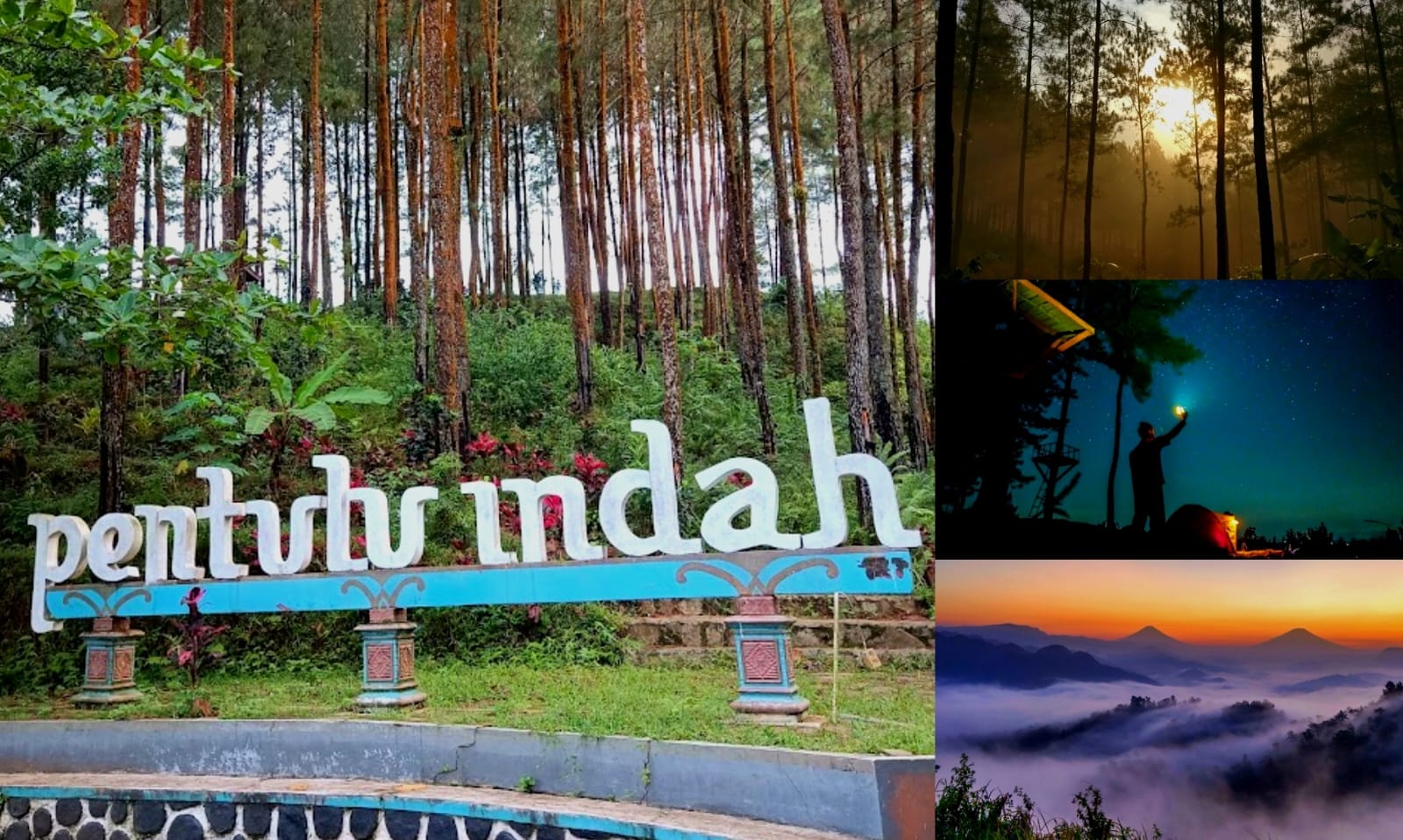 Rasakan kedamaian yang sesungguhnya di antara pepohonan dan awan di Bukit Pentulu Indah  (Kolase foto dari Doc. Google Maps)