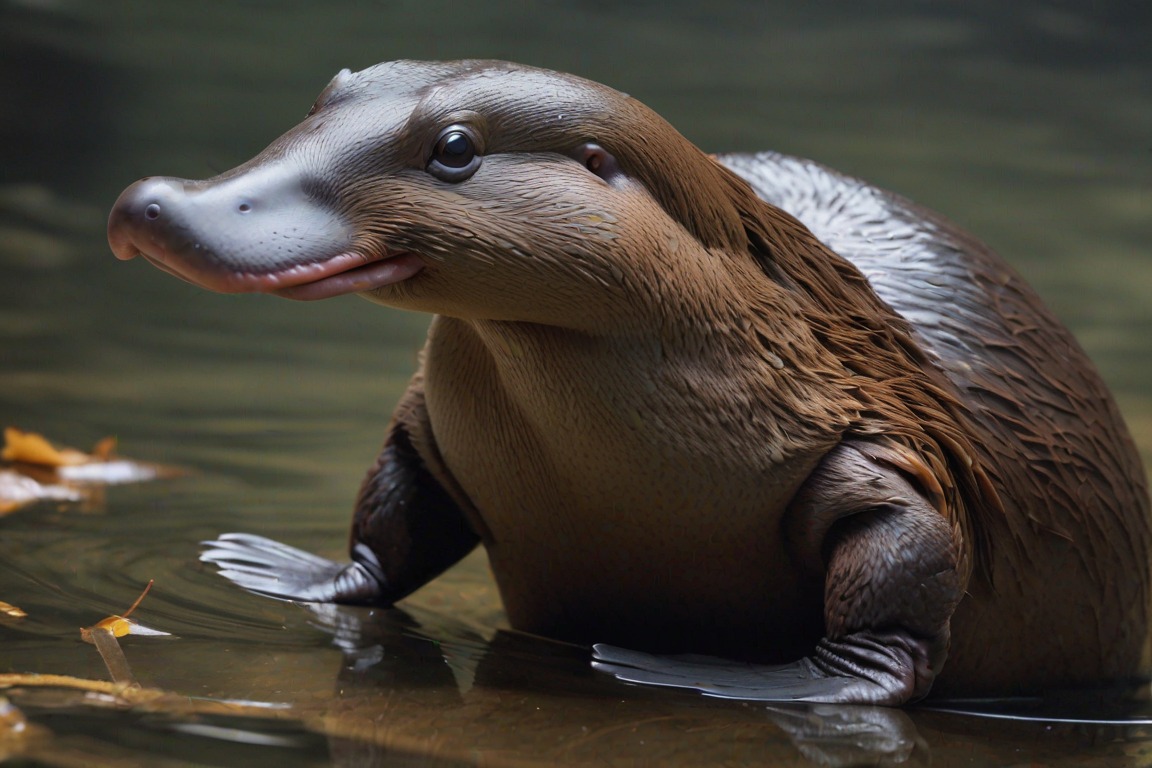 Ilustrasi Hewan Platypus. (AI Generator)