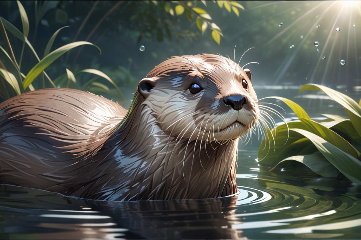Ilustrasi Hewan Otter. (AI Generator)