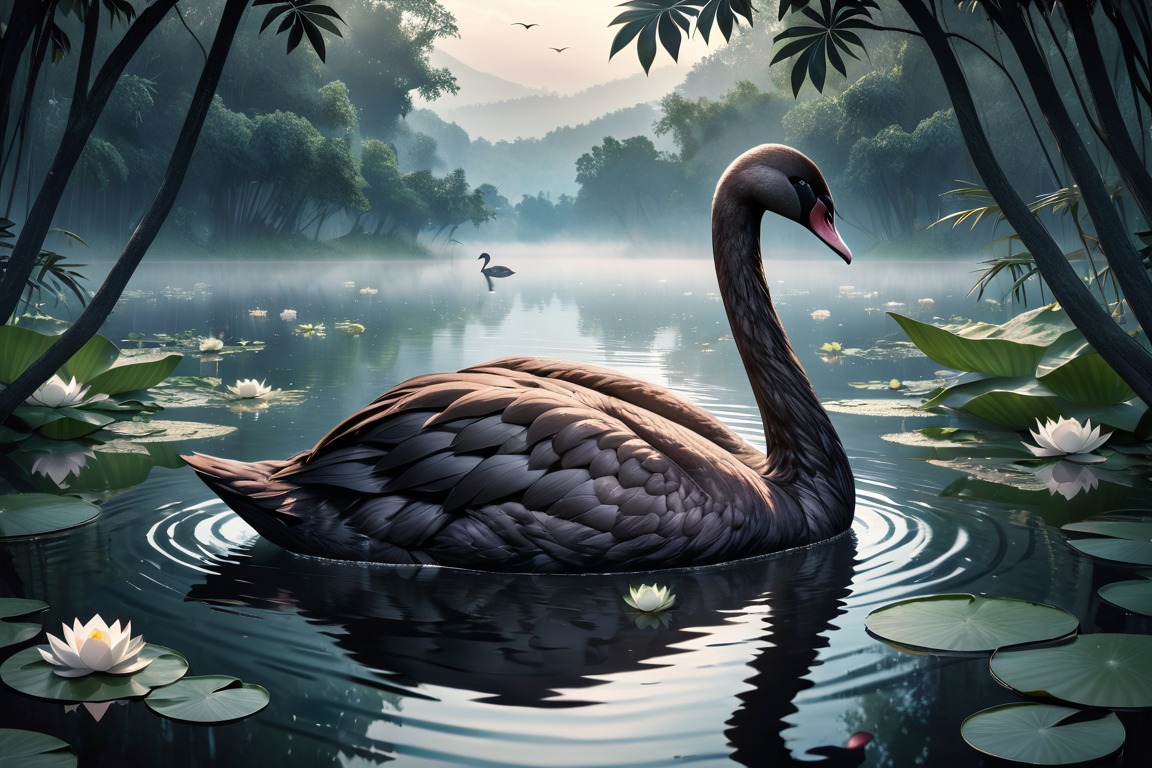 Ilustrasi dari Black Swan. (AI Generator)