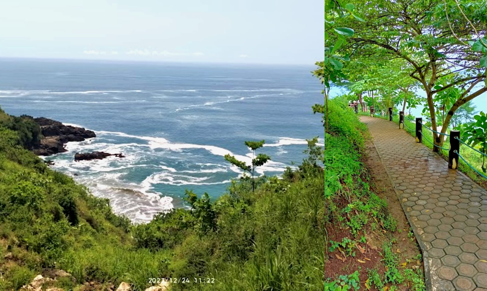 Pemandangan spektakuler di Pantai Surumanis, waktunya jelajah keindahan!   (Kolase foto sumber Doc. Google Maps)