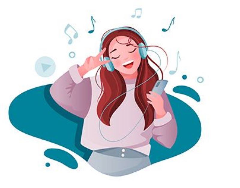 Orang mendengarkan musik. Sumber: Pinterest