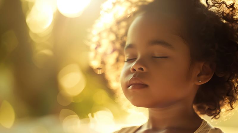 Ilustrasi anak sedang yoga.