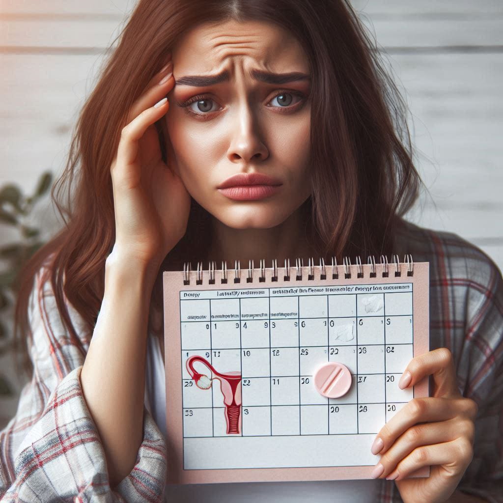 ilustrasi wanita memegang kalender menstruasi