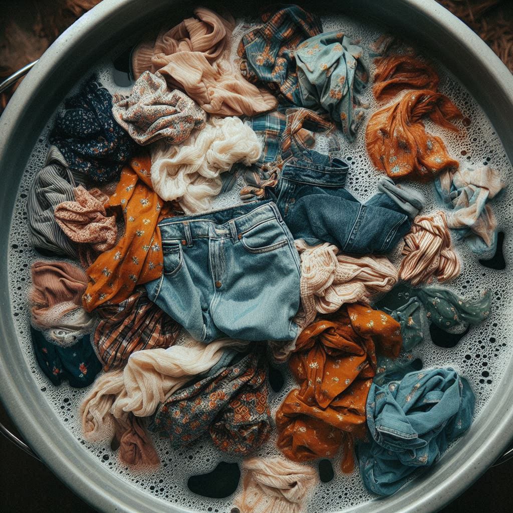ilustrasi pakaian dalam rendaman detergent