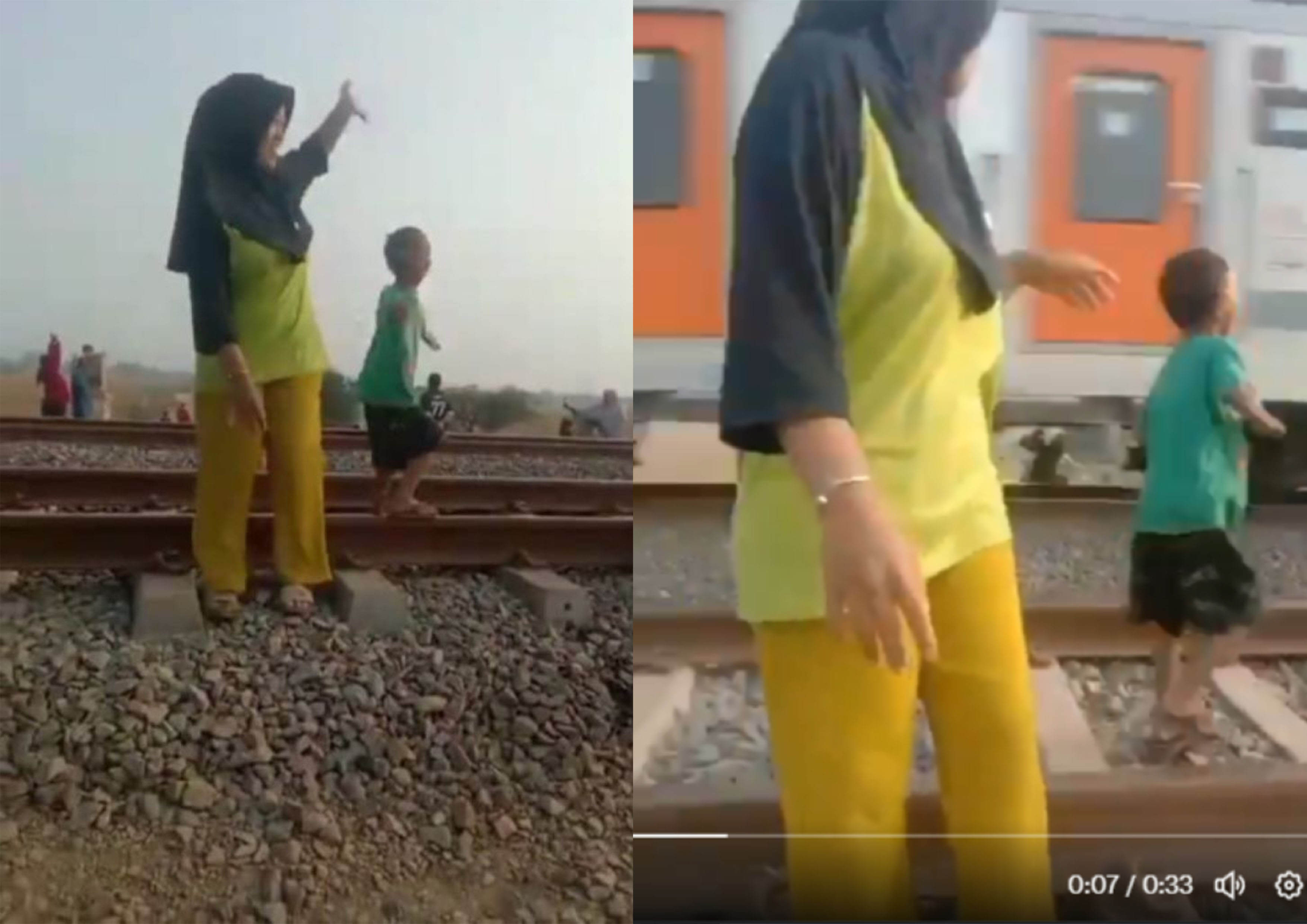 Korban yang tersambar kereta api.