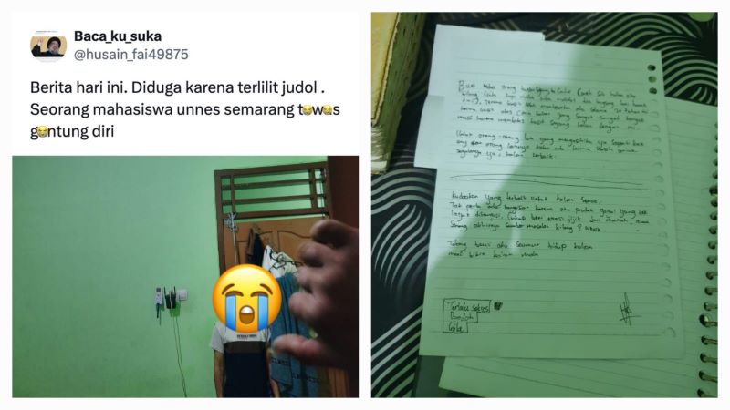 Unggahan tragis mahasiswa bundir di akun X.