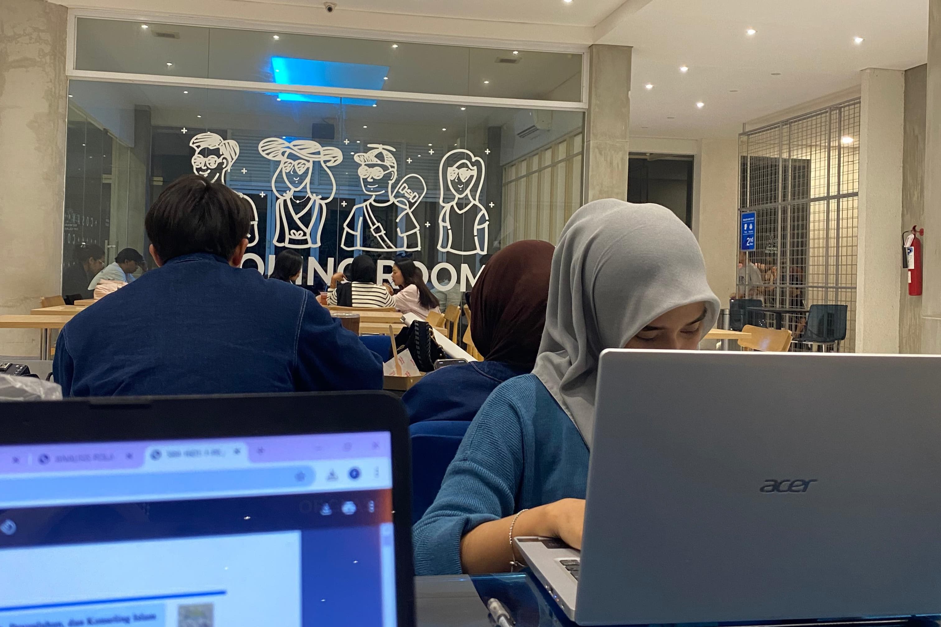 ilustrasi kafe yang nyaman.  (Rati Perwasih)