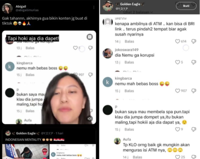 Video reaksi yang menunjukkan mirisnya komentar netizen dari berita sopir ojol yang menguras isi ATM menjadi viral.