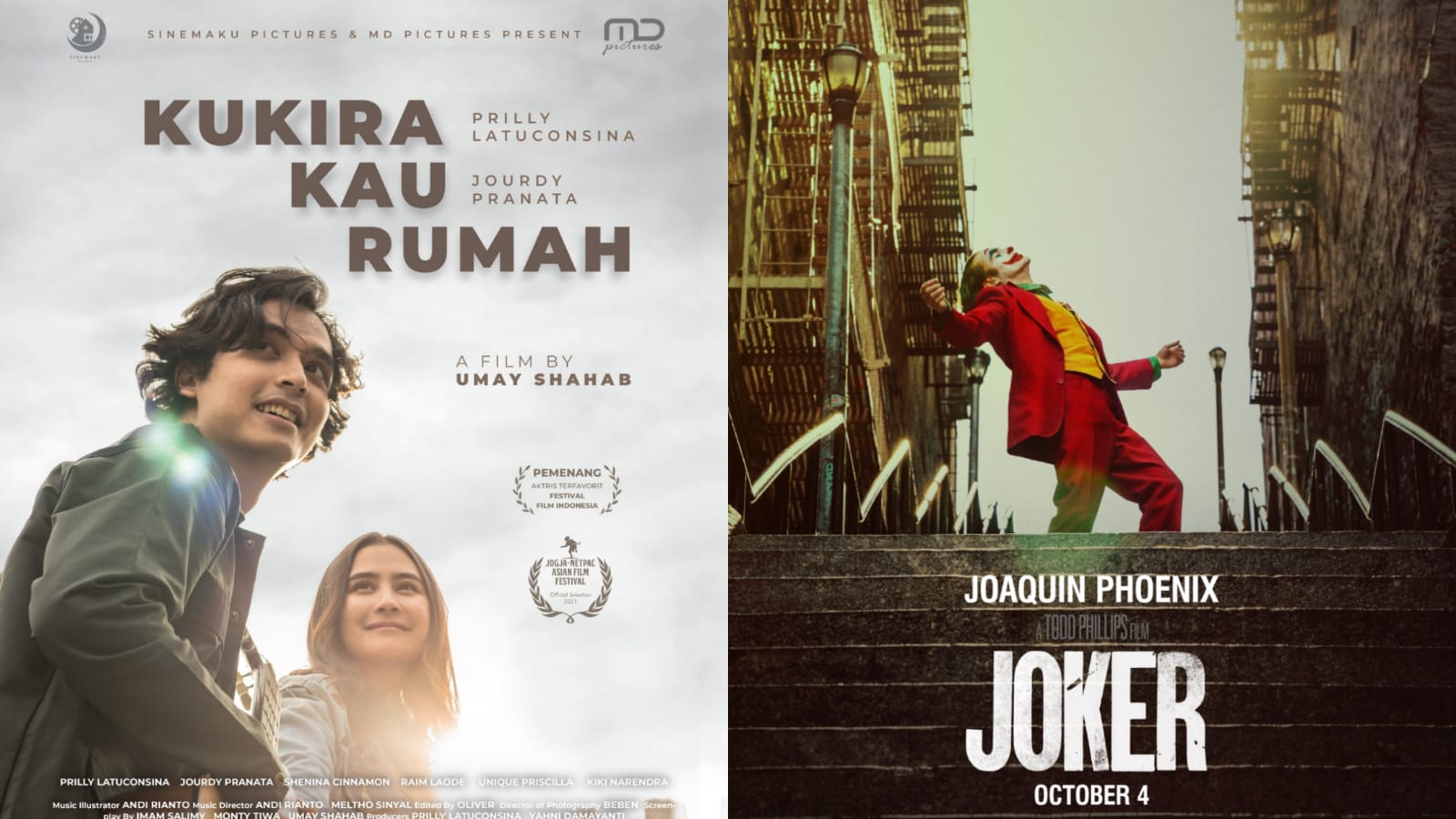 Poster Film Kukira Kau Rumah dan Joker. Sumber: berbagai sumber