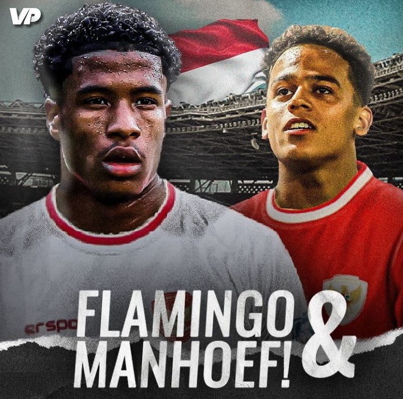 Foto Ryan Flaminggo dan Milion manhoef mengenakan jersey timnas indonesia di akun instagram Voetbalprimeur.&nbsp;