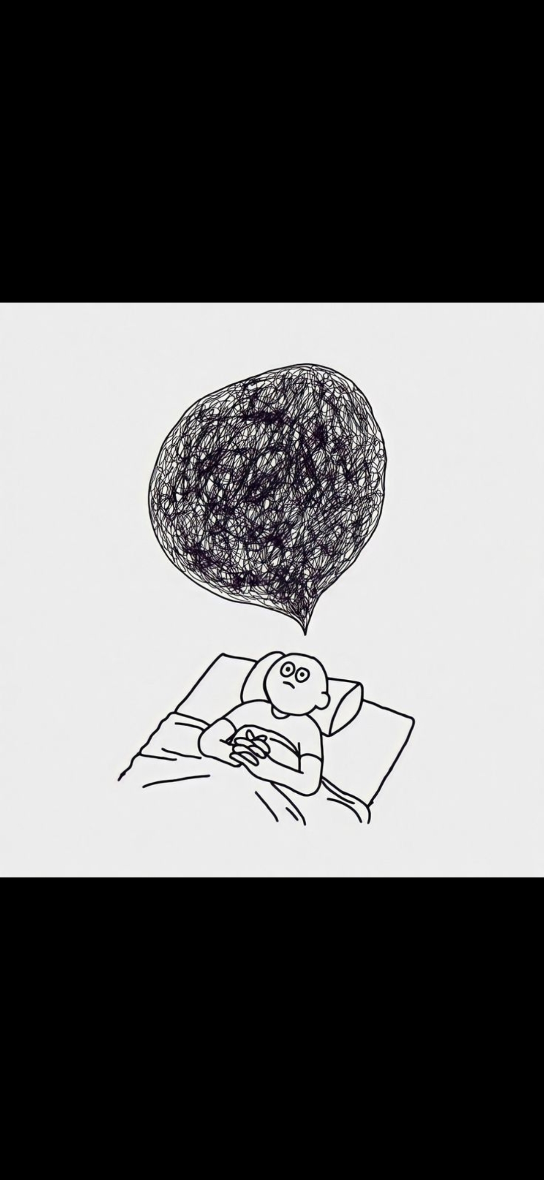 Ilustrasi pikiran ruwet karena overthinking.