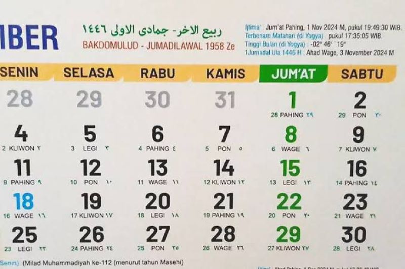 Ilustrasi Kalender Bulan November 2024 (Radar Magelang)