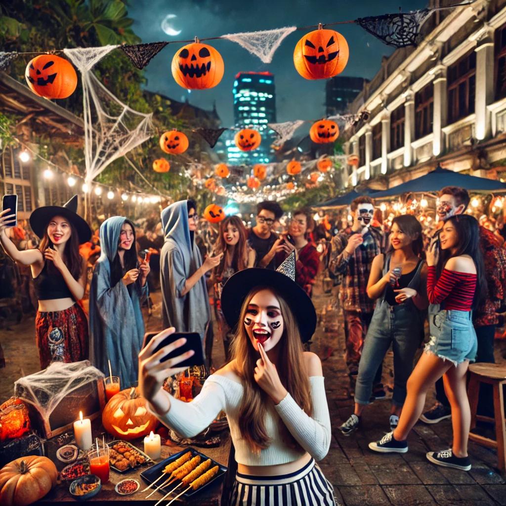 Ilustrasi festival Halloween.