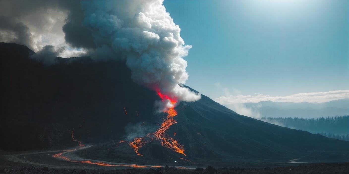Ilustrasi Erupsi Gunung.  (AI/Freepik.com)