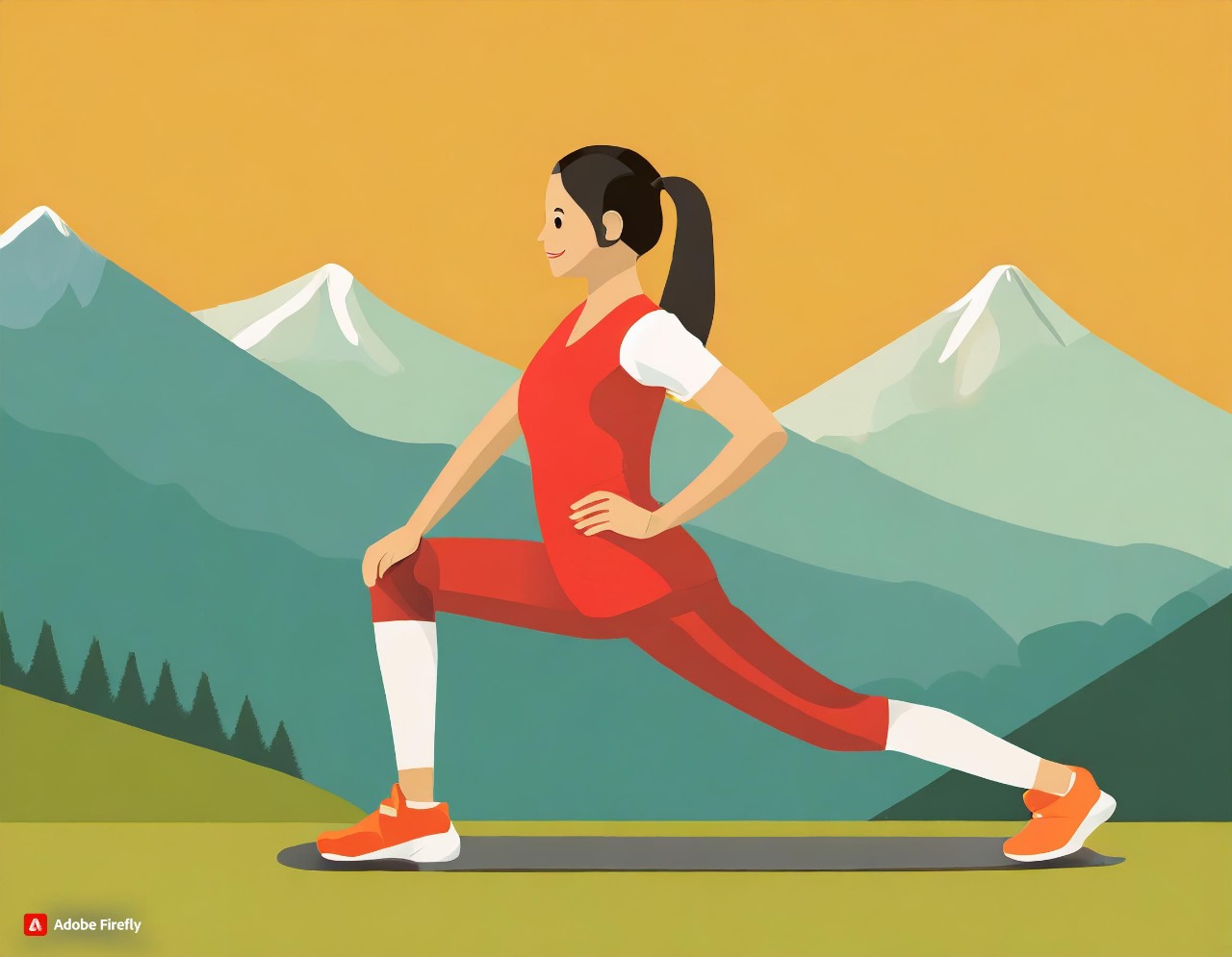 Hamstring Stretch. Sumber: (AI/firefly.adobe.com)