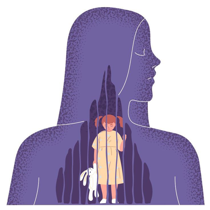 (Ilustrasi trauma masa kecil, pinterest)