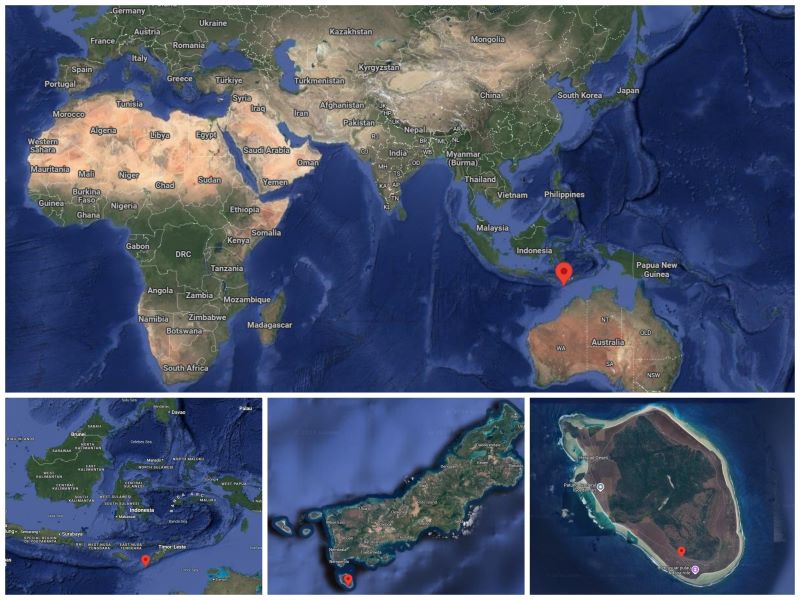 Letak geografis Pulau Ndana pada koordinat 11&deg;00