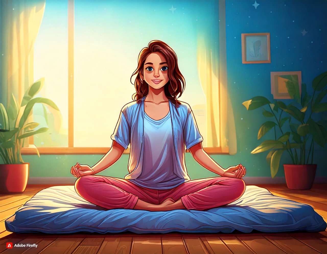 Olahraga sebelum tidur. Sumber (AI/firefly.adobe.com)