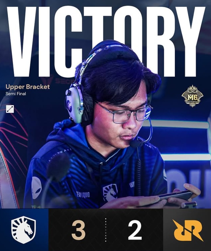 Widy bersama team Liquid ID berhasil menumbangkan RRQ Hoshi dengan skor 3-2 di Semifinal Upper Bracket M6 World Championship pada Minggu 8 Desember 2024.