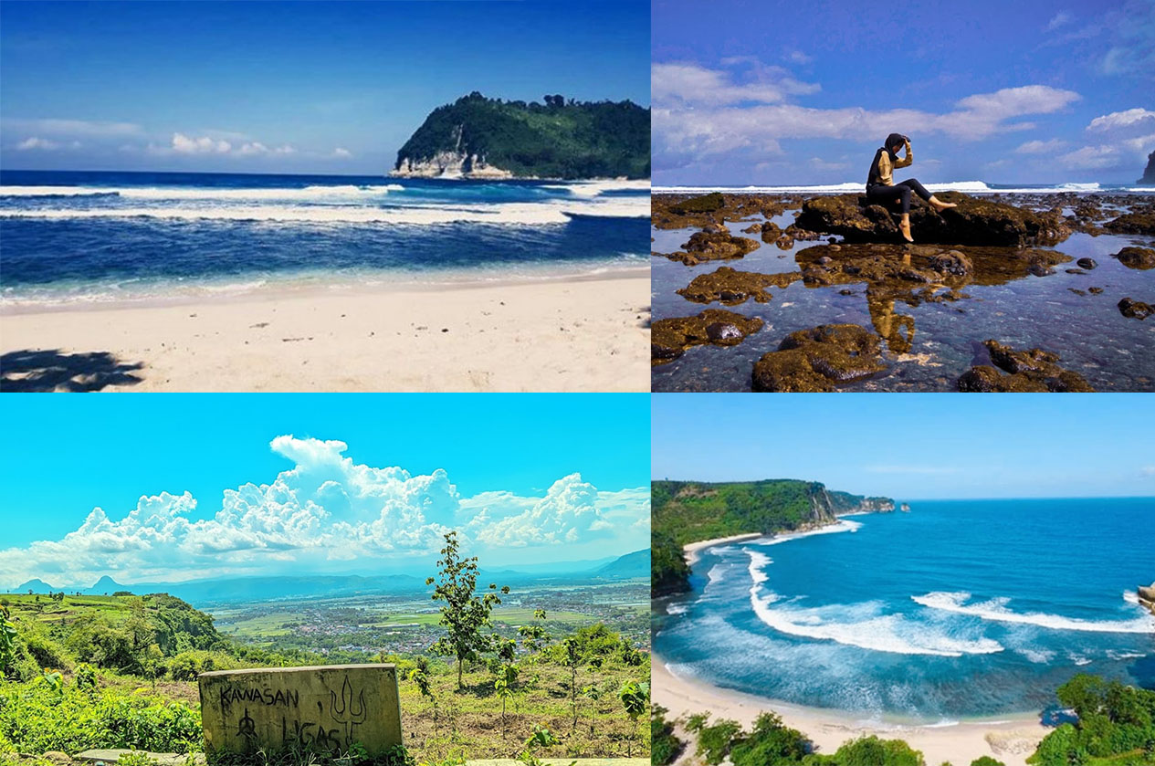 Pesona Pantai Ngalur Tulungagung, asri dan masih alami.