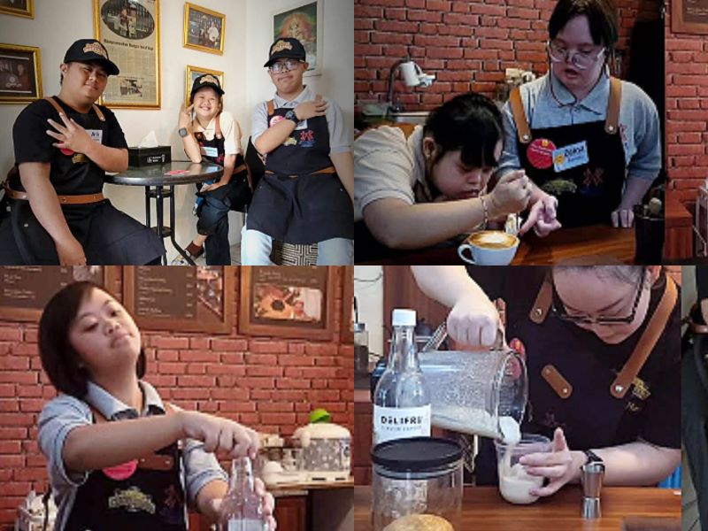 Coffe shop &ldquo;Kopi Kamu&rdquo; berlokasi di Jakarta Selatan, mempekerjakan penderita Down Syndrom.