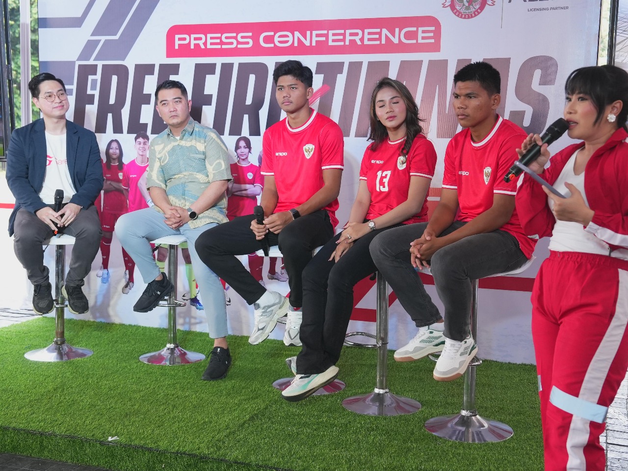 Konferensi Pers peresmian kerjasama Freefire dan Timnas Indonesia yang dihadiri sejumlah penggawa timnas.